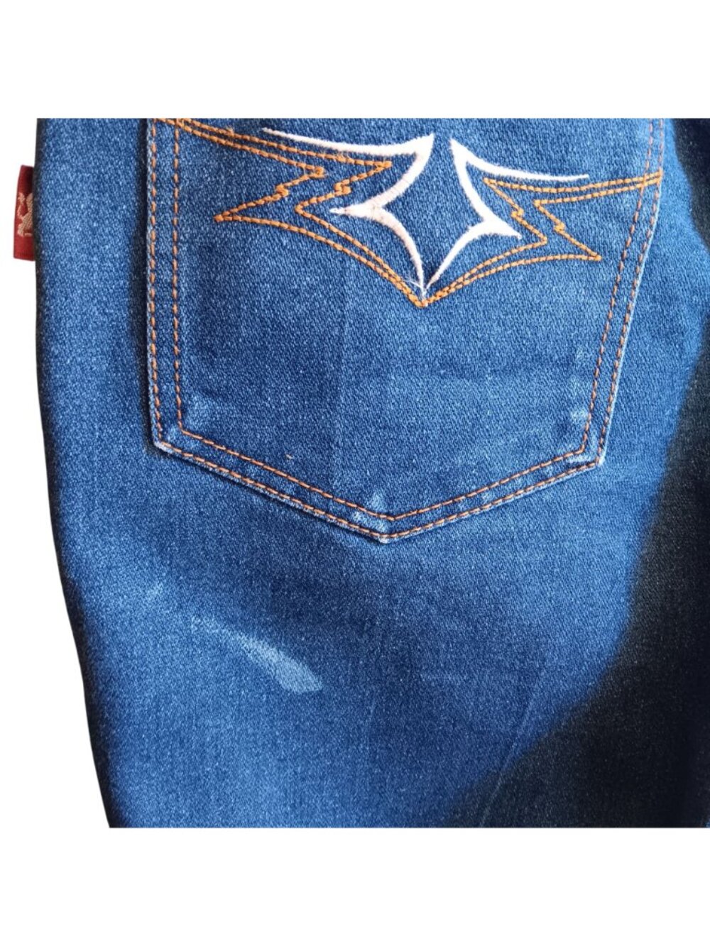 True Vintage Disco Jeans 16 30x32 Braxton High-Waist Denim Embroidered Pocket - Picture 4 of 7